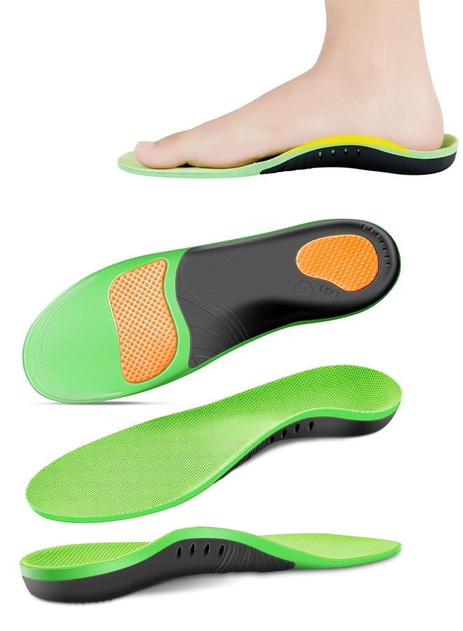 نعال طبية لتخفيف التهاب اللفافة الأخمصية (للأوزان فوق 100 كجم)، نعال داعمة لقوس القدم للقدم المسطحة، نعال لأحذية العمل، حشوات داعمة لقوس القدم من إسفنج الذاكرة للرجال والنساء، نعال طبية جل للوقوف طوال اليوم - Image 1