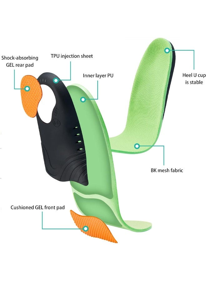 نعال طبية لتخفيف التهاب اللفافة الأخمصية (للأوزان فوق 100 كجم)، نعال داعمة لقوس القدم للقدم المسطحة، نعال لأحذية العمل، حشوات داعمة لقوس القدم من إسفنج الذاكرة للرجال والنساء، نعال طبية جل للوقوف طوال اليوم - Image 3