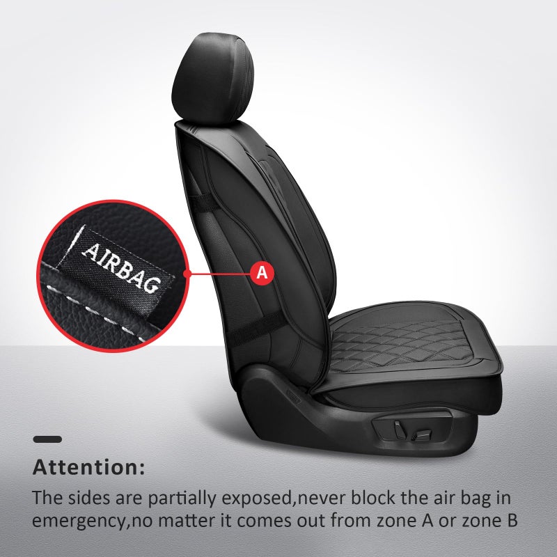 MIROZO 2PCS Front Silverado Seat Covers,Waterproof Truck Seat Covers Compatible with 2007-2025 Chevy Silverado GMC Sierra 1500 2500HD 3500HD Pickup Seat Cover (Black,2PCS Front) - Image 3
