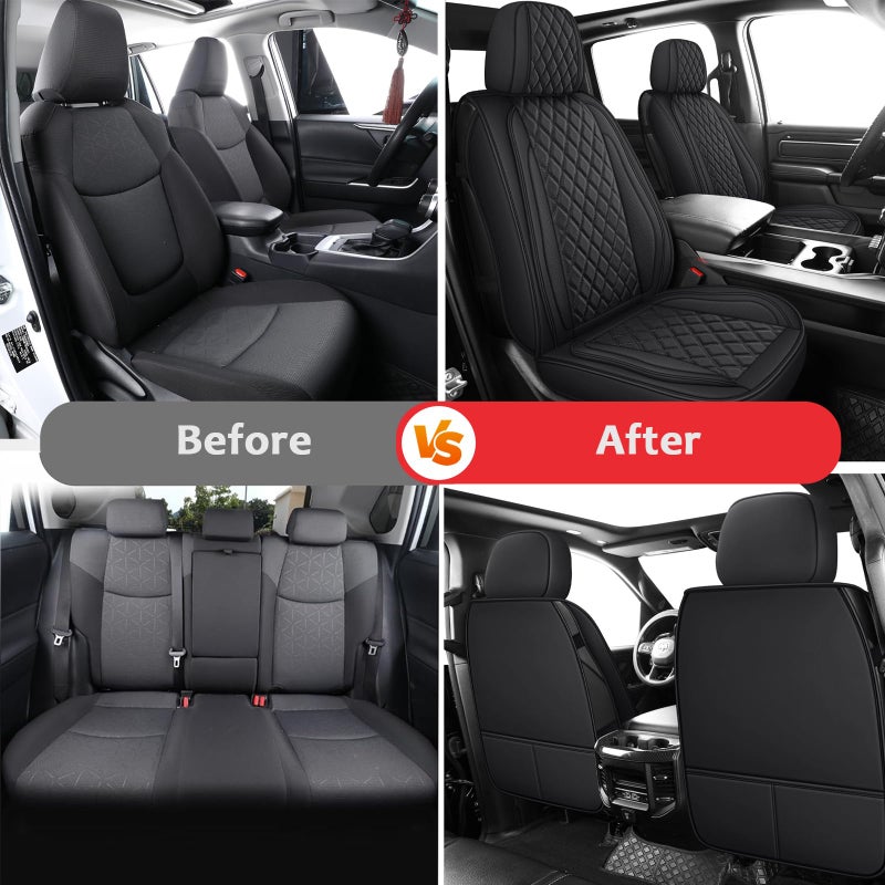 MIROZO 2PCS Front Silverado Seat Covers,Waterproof Truck Seat Covers Compatible with 2007-2025 Chevy Silverado GMC Sierra 1500 2500HD 3500HD Pickup Seat Cover (Black,2PCS Front) - Image 5