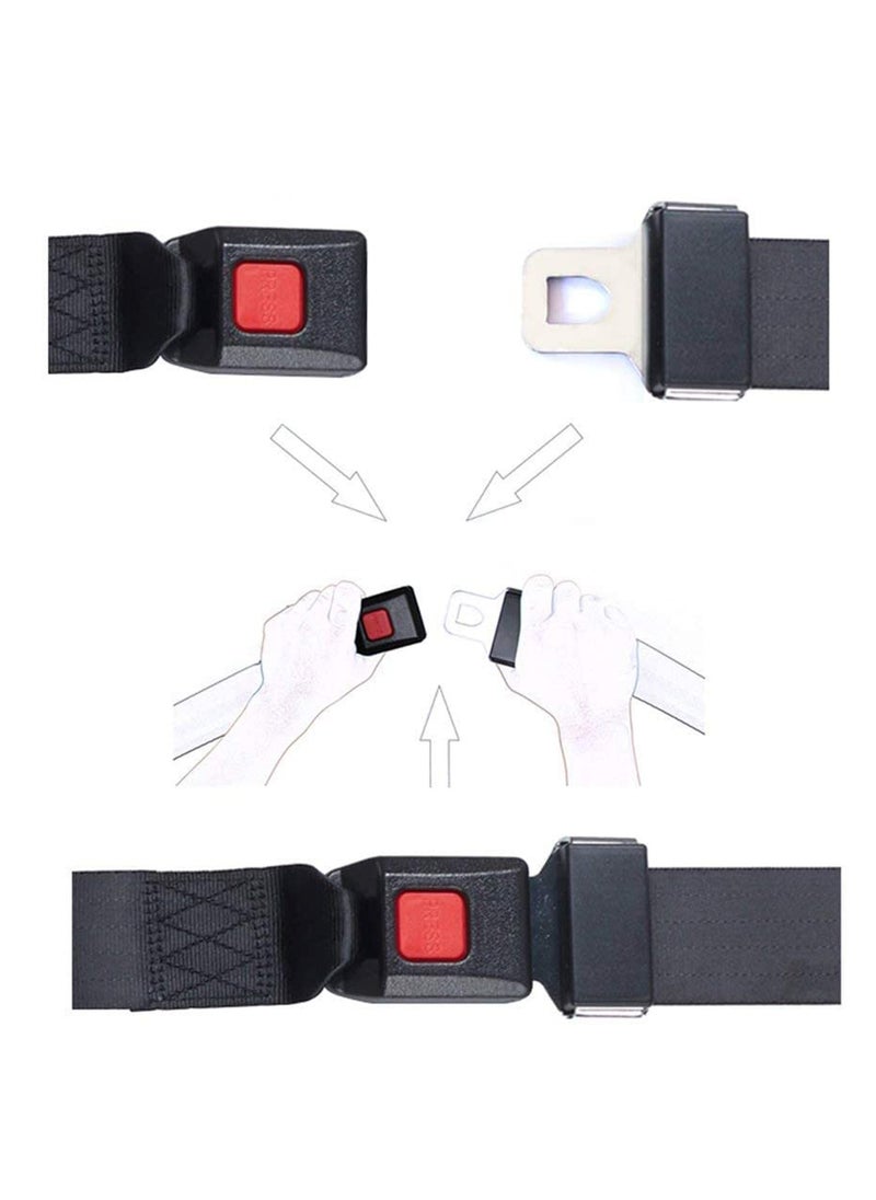 SYOSI - Universal Seat Belt 2 Point Seat Belt Adjustable Lap Strap Buckle, Universal Golf Cart Belt Kit, Adjustable Retractable Belt Kit for Truck, Go Kart, Van, VR, UTV, and Buggies, 50" 2 Pack - Image 1
