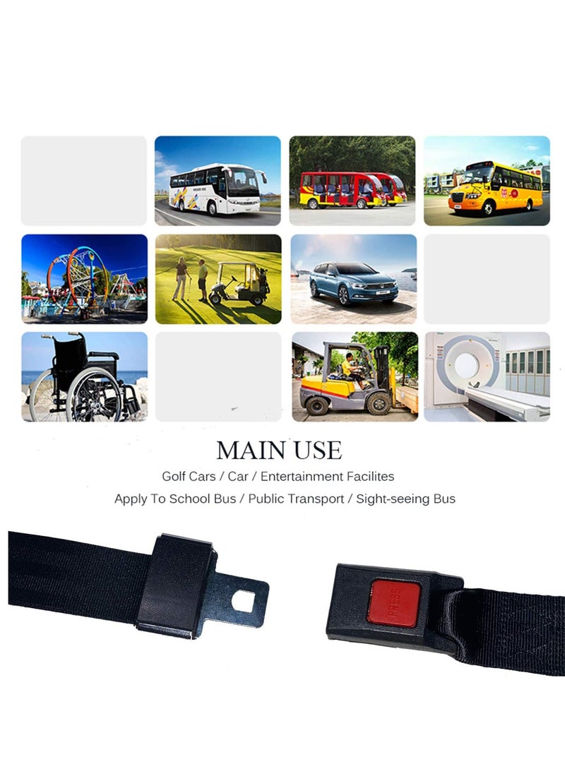 SYOSI - Universal Seat Belt 2 Point Seat Belt Adjustable Lap Strap Buckle, Universal Golf Cart Belt Kit, Adjustable Retractable Belt Kit for Truck, Go Kart, Van, VR, UTV, and Buggies, 50" 2 Pack - Image 1