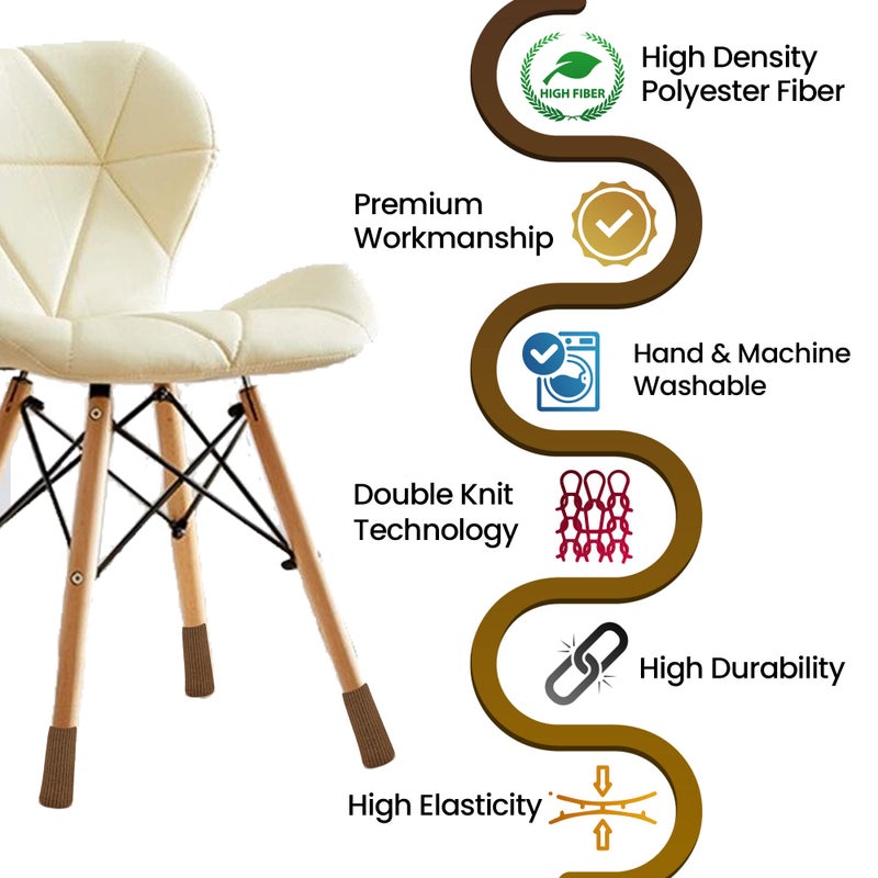 IAMZAY 16 Pcs Brown Premium Chair Leg Socks Protectors For Hardwood Floors - Do Not Easily Fall Off - Very Easy To Put On - Fits All Leg Shapes - High Elastic Bar Stool Leg Covers - Furniture Pads - Image 3