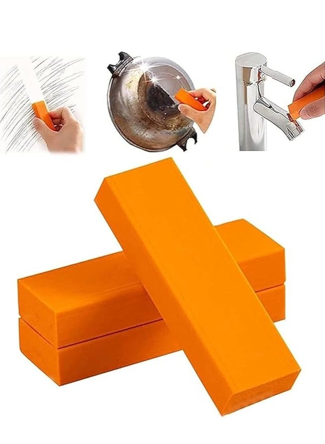 3pc Stainless Steel Stain Eraser, Decontamination Artifact Extra Strong Magic Sponge Eraser, with Rubber Gloves for Tough Stains, Dirt Surface, Kitchen Home - Image 1