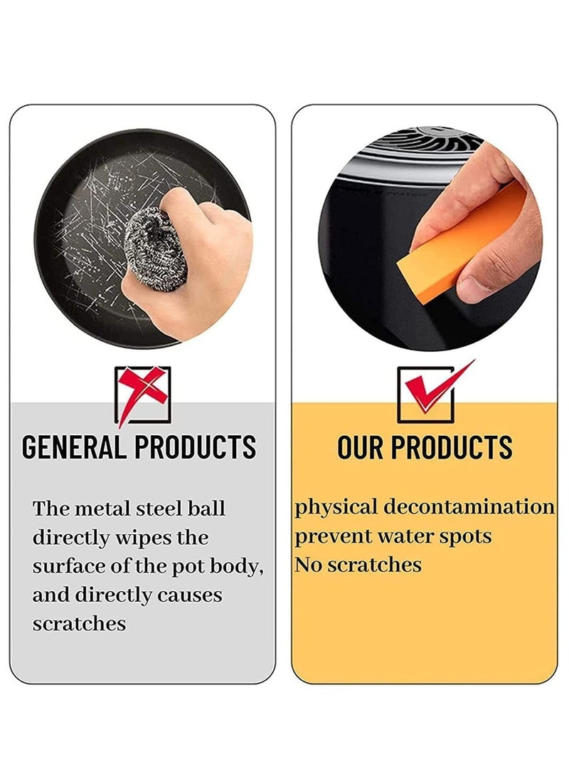 3pc Stainless Steel Stain Eraser, Decontamination Artifact Extra Strong Magic Sponge Eraser, with Rubber Gloves for Tough Stains, Dirt Surface, Kitchen Home - Image 3