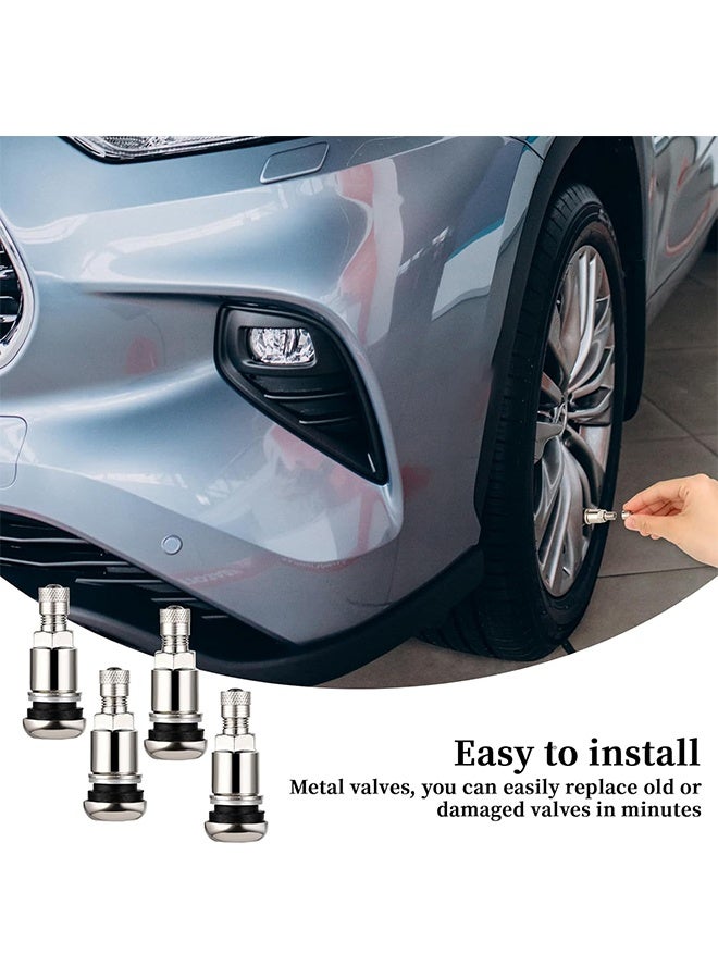 4-Piece Universal Car Metal Tyre Valve Stem Cap, High-Pressure Tire Valve Caps Stem Covers for SUVs Cars Bike Motorcycles Trucks Stem Covers - Image 5