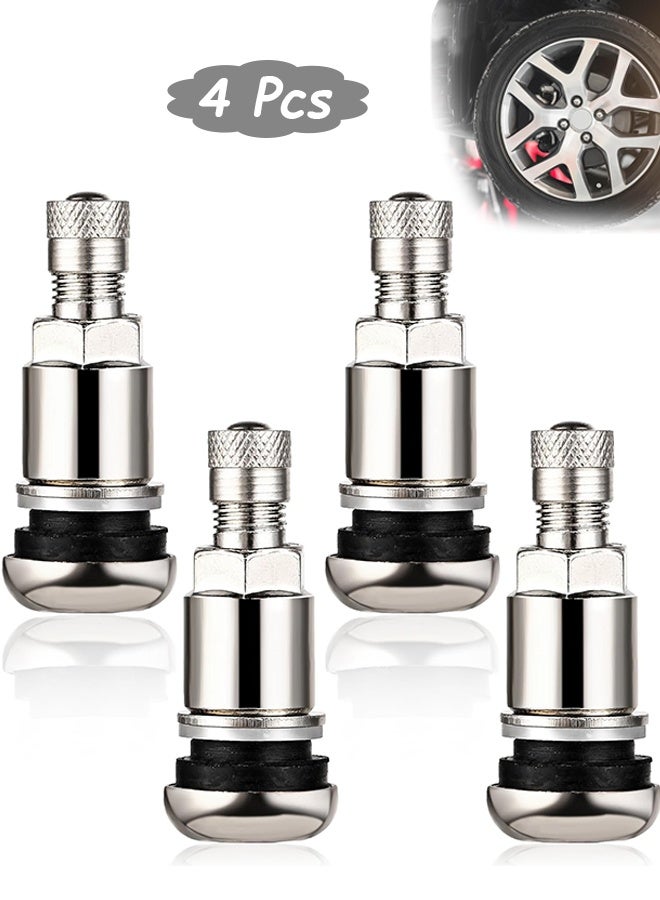 4-Piece Universal Car Metal Tyre Valve Stem Cap, High-Pressure Tire Valve Caps Stem Covers for SUVs Cars Bike Motorcycles Trucks Stem Covers - Image 1