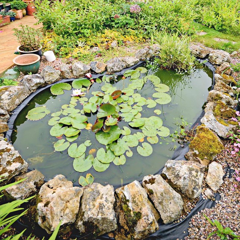 Adroiteet 14 x 14 FT Pond Liner, 20 Mil Fish Pond HDPE Liner, Pond Liners for Outdoor Ponds, Koi Ponds, Garden Fountain, Waterfall - Image 2
