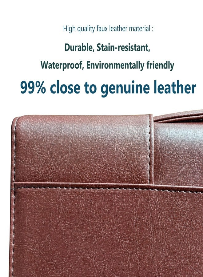 WEYEAH Faux Leather Executive Portfolio with Handle, Business Zippered Padfolio with 3 Ring Binder and Writing Notepad, Document Organizer Folio for Men and Women (Brown) - Image 5