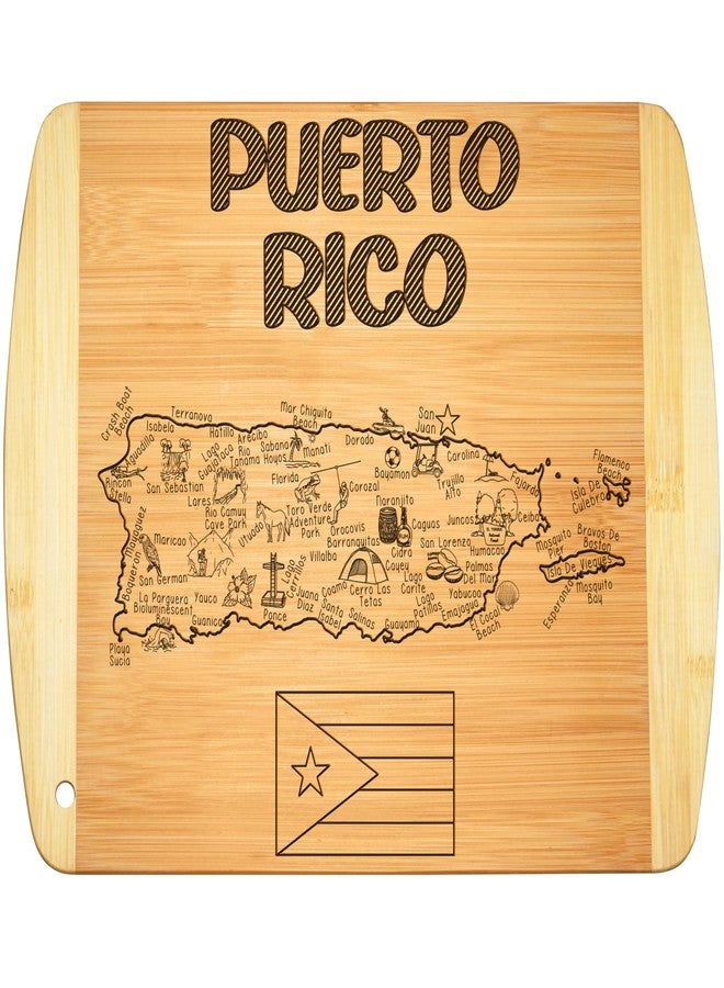 Bambüsi Puerto Rico Map Cutting Board - Bamboo Puerto Rico Serving Board 11" x 8.5", Small Charcuterie Snack Board, Puerto Rico Housewarming Gift, PR State Souvenir Kitchen Decor by Bambüsi - Image 1