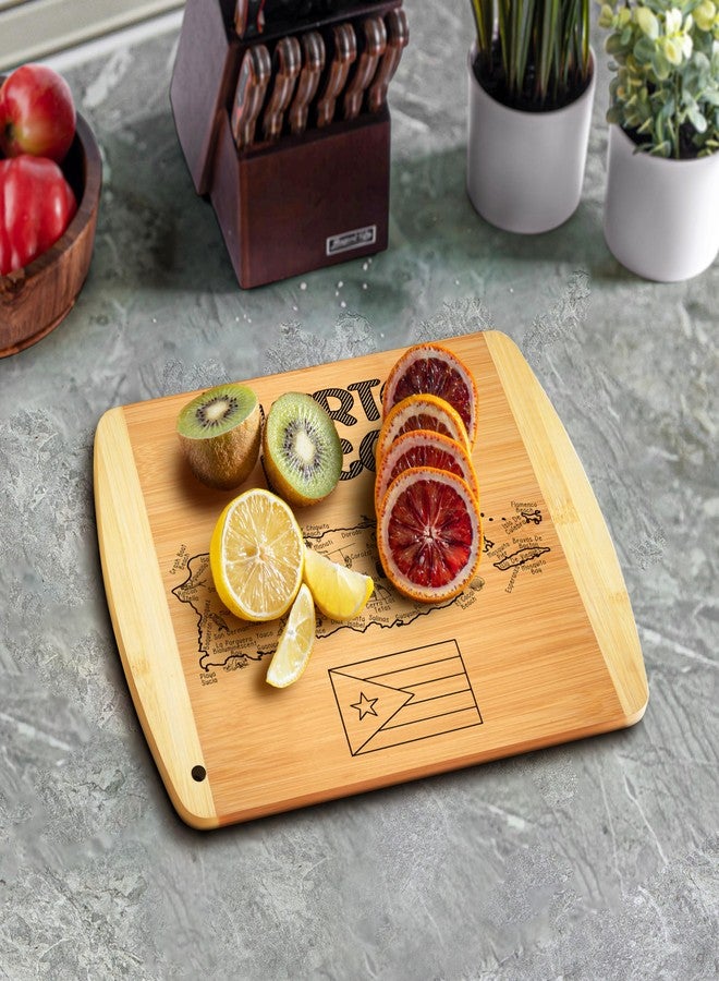 Bambüsi Puerto Rico Map Cutting Board - Bamboo Puerto Rico Serving Board 11" x 8.5", Small Charcuterie Snack Board, Puerto Rico Housewarming Gift, PR State Souvenir Kitchen Decor by Bambüsi - Image 3