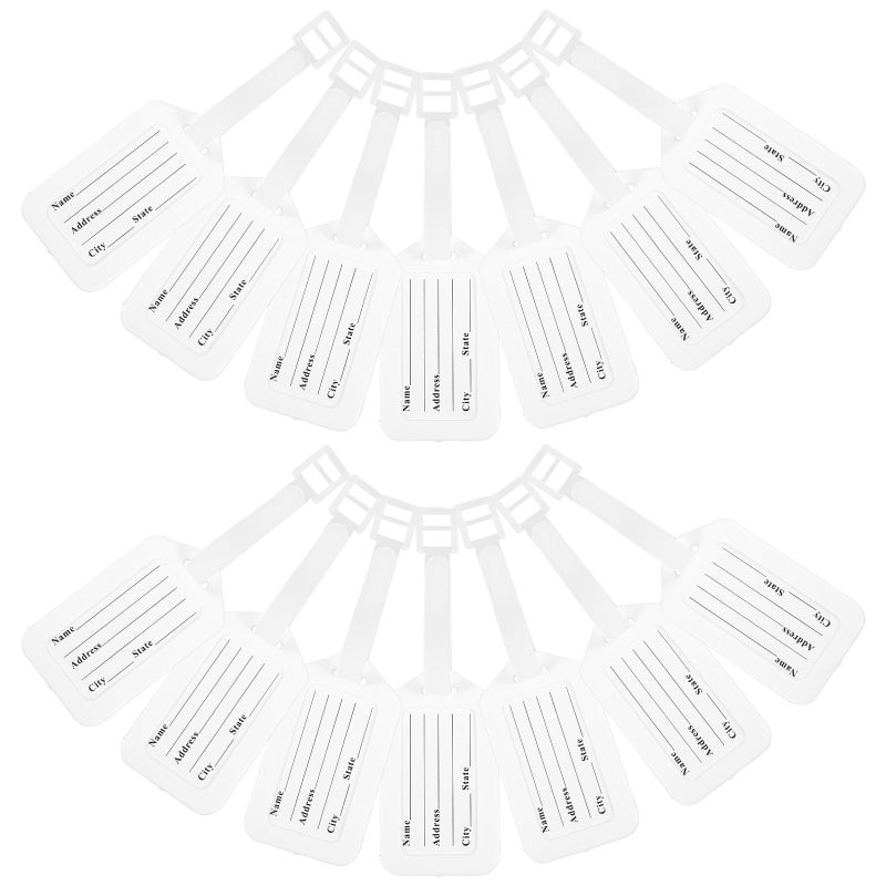 16 Pcs Sturdy White Luggage Key Tags 8 7x5cm For Travel Suitcases Baggage Identification - Image 2