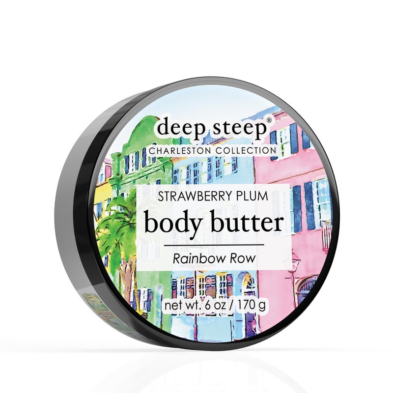 Deep Steep Body Butter, 6 oz â€“ Rich Moisturizer with Ceramides, Coconut Oil, Argan Oil & Aloe Vera â€“ Vegan, Clean Beauty, Smooth & Hydrated Skin (6 Ounces, Strawberry Plum) - Image 1