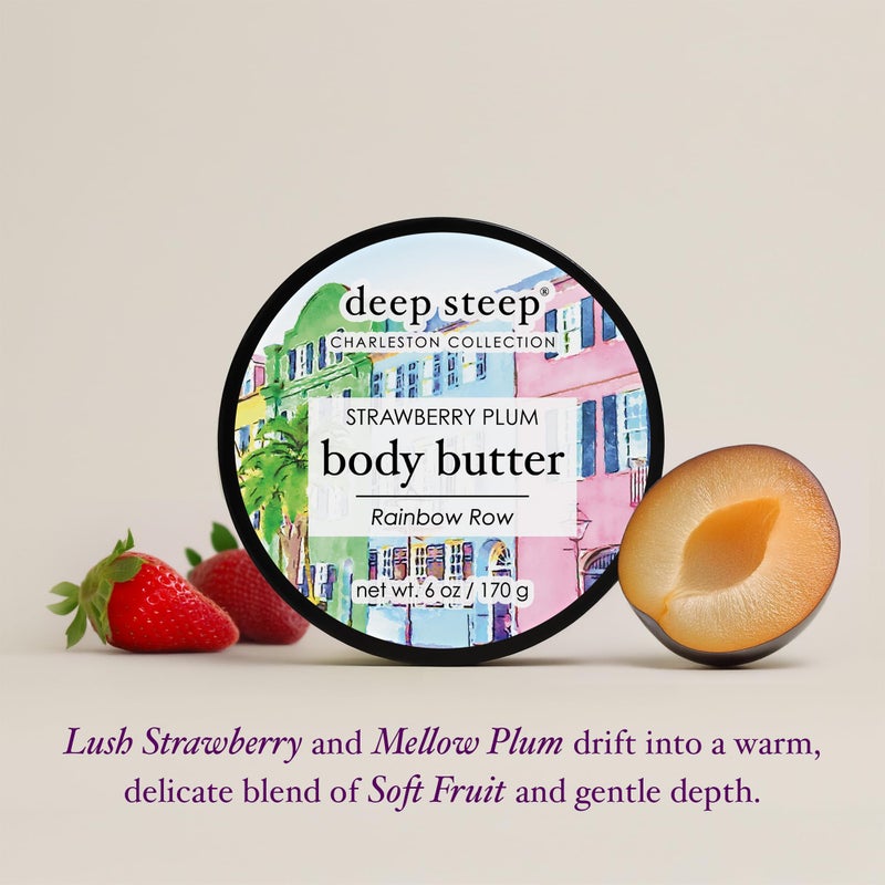Deep Steep Body Butter, 6 oz â€“ Rich Moisturizer with Ceramides, Coconut Oil, Argan Oil & Aloe Vera â€“ Vegan, Clean Beauty, Smooth & Hydrated Skin (6 Ounces, Strawberry Plum) - Image 3