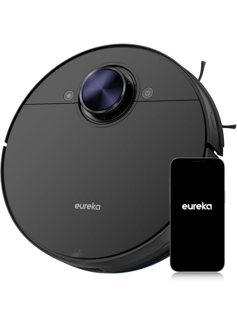 EUREKA مكنسة روبوتية كهربائية وممسحة بقوة شفط 8000Pa، الجيل الخامس LDS، رسم خرائط متعددة الطوابق، وقت تشغيل 180 دقيقة، مكنسة روبوتية 3 في 1 لشعر الحيوانات الأليفة، السجاد، الأرضيات الصلبة، تعمل مع التطبيق - Image 1
