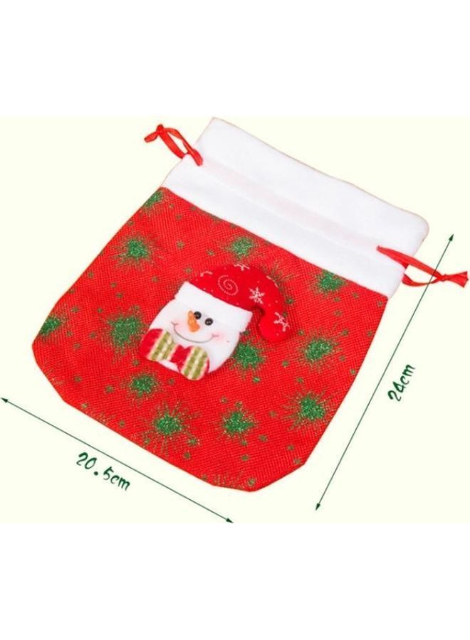 NIBEMINENT 3 PCS Burlap Cartoon Apple Candy Tote Bag Red - Image 3