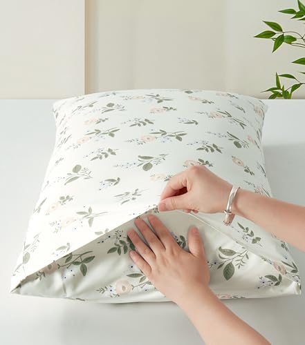 NookZuzu Standard Size Purple Flower Pillow Cases Set of 2, 20x26, Soft Breathable, Non Shrinking, Microfiber, Envelope Closure - Image 2