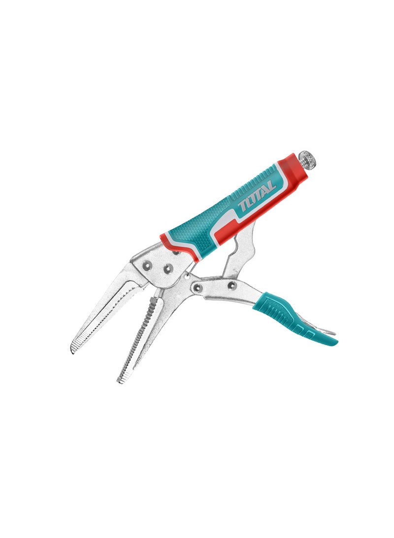 TOTAL 9-Inch Long Nose Locking Pliers, Carbon Steel Construction, 60mm Opening Range, Nickel Plated Finish, HRC38-48 Hardness - Image 5