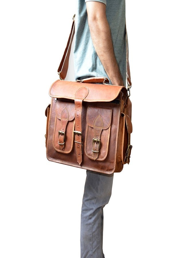 Madosh Genuine Leather Mens Crossbody Bag Photograhers DSLR Camera Lens Case Shoulder Briefcase - Image 2