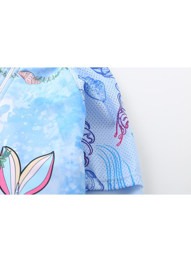 Y&D 2-Piece Long Sleeve Swimsuit Girl Set Mermaid Sun Protection Swimsuit Suitable For Middle-Aged And Young Children'S Swimsuits - Image 3