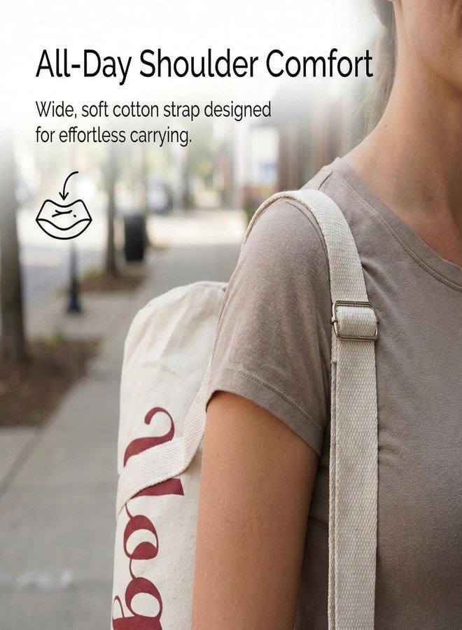 KNK Canvas Cotton Yoga Mat Bag with Adjustable Shoulder Strap - Durable Washable Yoga Mat Carrier Cover for Gym, Pilates & Yoga Practice - Image 3