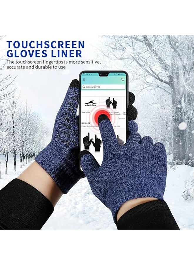 Winter Gloves, Glove for Men Women, Upgraded Touch Screen Texting Warm Running with Thermal Soft Knit Lining - Image 4