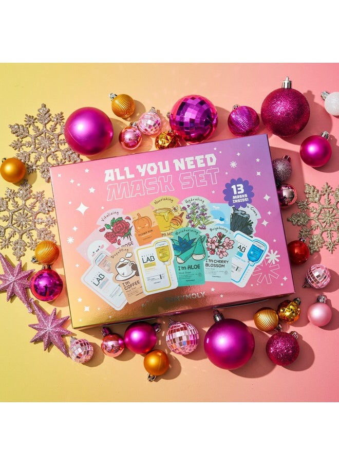 TONYMOLY - TONYMOLY All You Need Mask Set, Hydrate & Refresh Skin, Sheet Masks for all Skin Types & Concerns, Variety Pack of 13 Masks - Image 1
