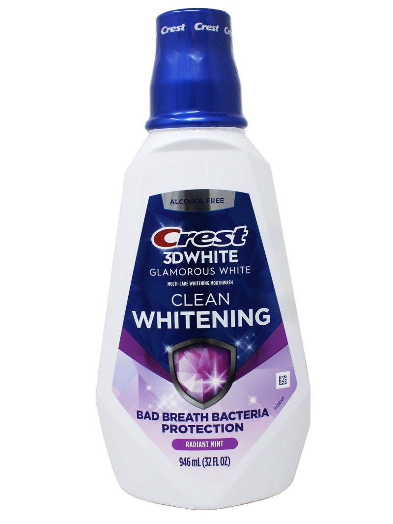 Crest 3D White Multi-Care Whitening Rinse, Glamorous White, Fresh Mint-32 oz, 946 milliter - Image 1