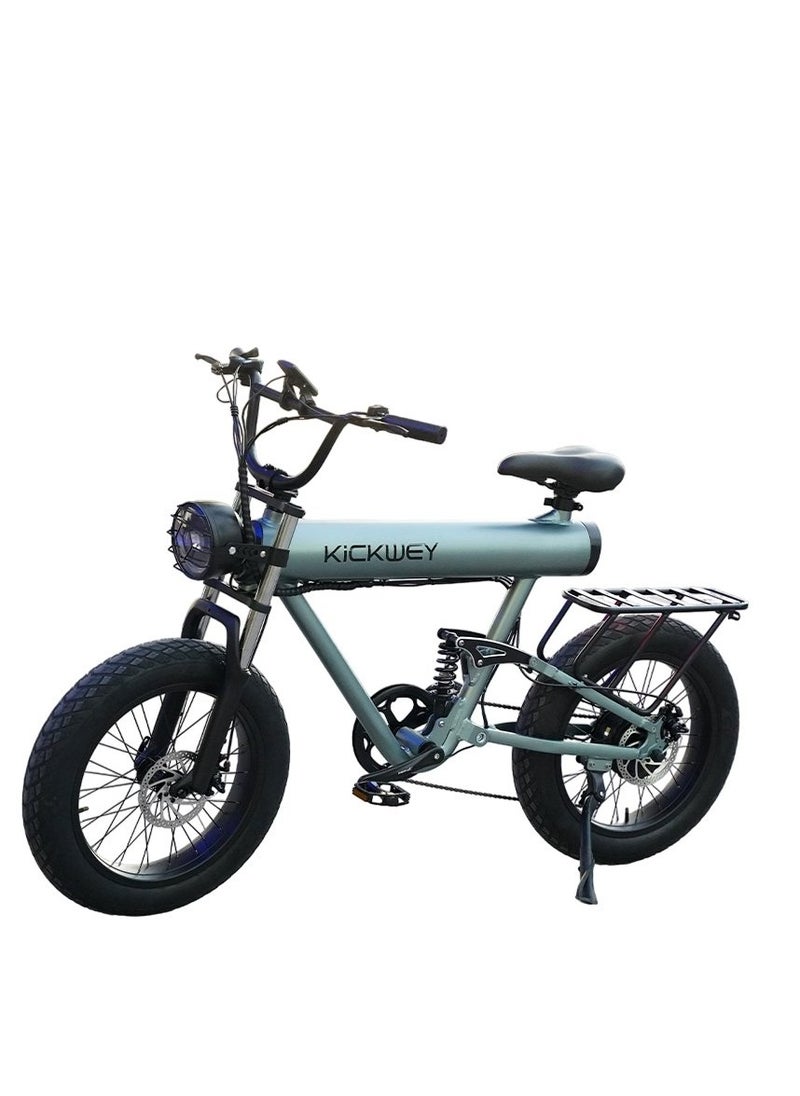 Crony K20 Plus Electric Bike 1000W Motor 48V/10AH Removable Battery – Up to 48KM/lH Speed & 40KM Range, 4" Fat Tire E-Bike for Adults, Front & Rear Suspension, Mechanical Disc Brakes, LCD Display, Aluminum Alloy Frame, 120KG Max Load, Urban Off-Road Electric Bicycle, Powerful Commuter E-Bike, Hydraulic Shock Absorbers, Long Range Electric Mountain Bike, Fat Tire Electric Scooter Hybrid，Grey  - Image 5