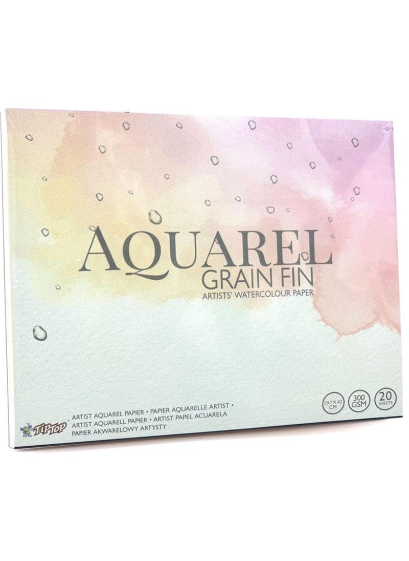 MARKQ دفتر ورق مائي، كراسة رسم A3 للرسم بالألوان المائية، رسم فني، رسم تخطيطي، وسائط مختلطة، 300 جرام، 20 ورقة - Image 1