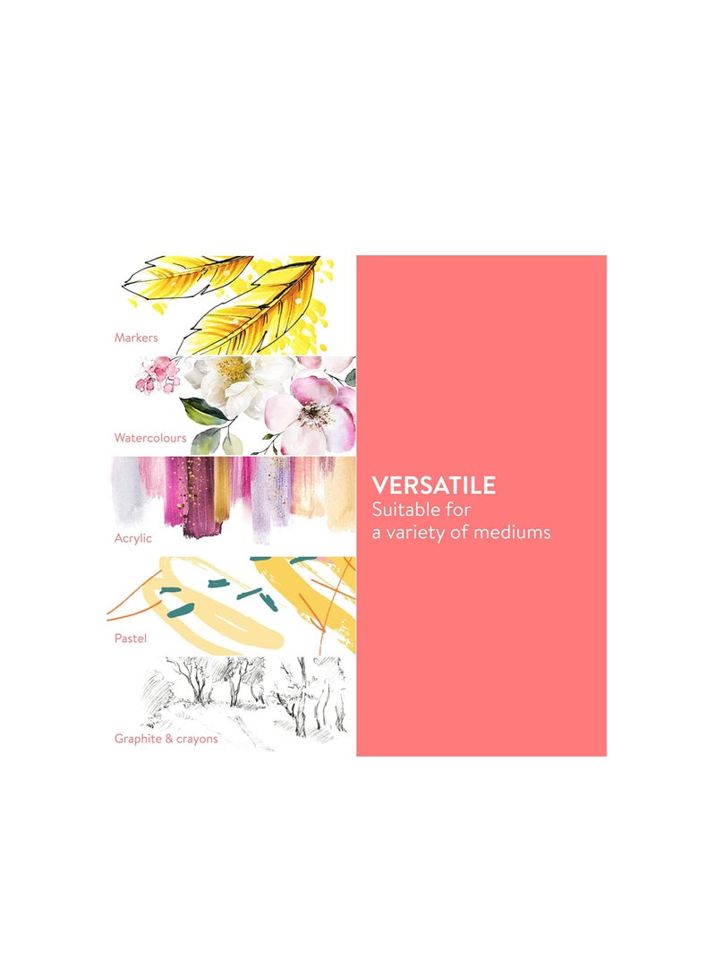 MARKQ دفتر ورق مائي، كراسة رسم A3 للرسم بالألوان المائية، رسم فني، رسم تخطيطي، وسائط مختلطة، 300 جرام، 20 ورقة - Image 3