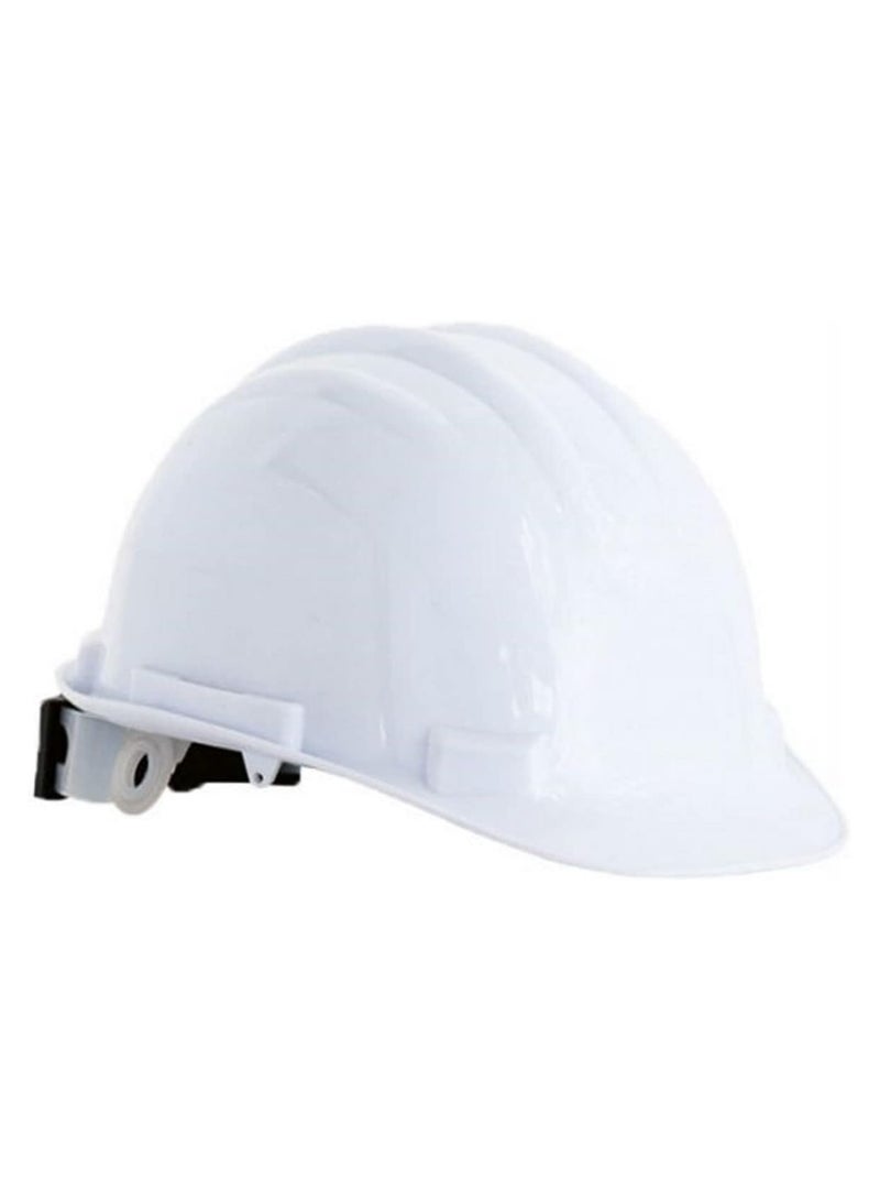 Biella™ Adjustable Polyethylene 6-Point Industrial Safety Helmet - Protective Construction Work Cap for Industrial & Structural Workers (White)