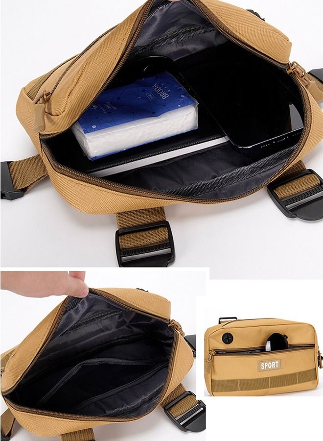 DUNISO Tactical Inspired Sports Utility Chest Pack Chest Bag Running Backpack For Men With Built-In Phone Holder Rig Pouch Vest For Workouts Cycling Hiking Camping - Image 5