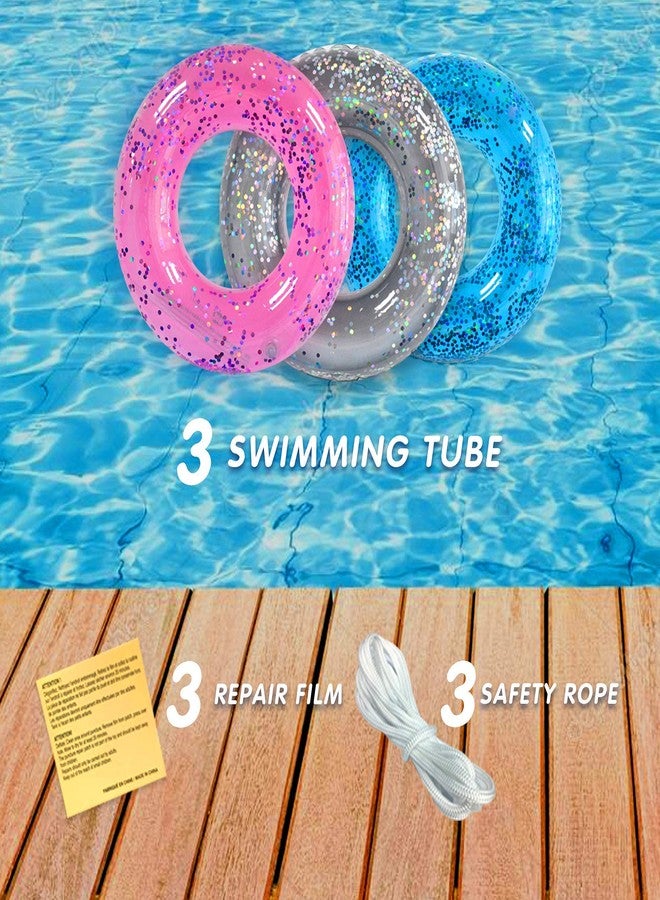 Animsco Pool Floats Kids 3 Pack, Inflatable Swim Rings for Kids Pool Tubes Toys, Pool Floats Ring Toys, Summer Beach Swimming Pool Floats Party Supplies + Patch&Tow Rope - Image 3
