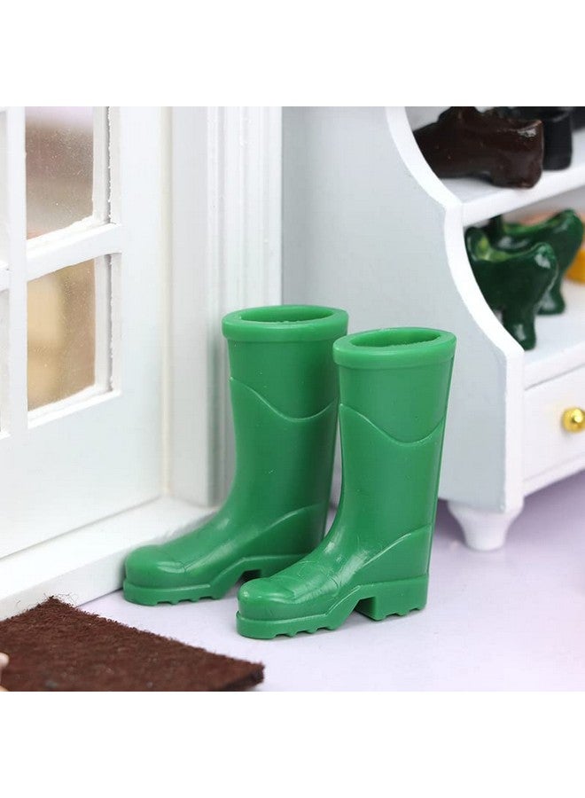 اس اكس اف سي اي إكسسوارات الدمية نموذج مشهد مصغر لبيت الدمى 3 أزواج من أحذية المطر المطاطية لعبة اللعب التظاهري - Image 3