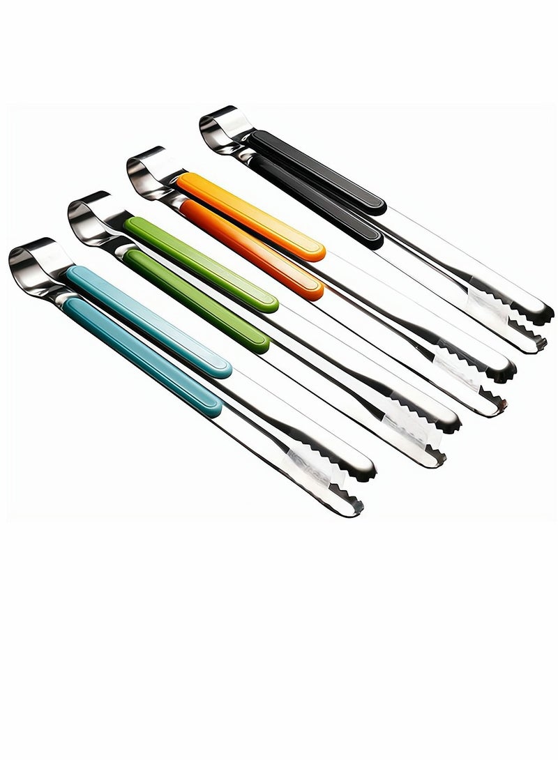 SYOSI Stainless Steel Tongs, 4 Pcs Serving Tongs for Cooking, Non-Slip Comfort Grip, Non-Stick Food Tongs Kitchen Tongs Grill Barbecue Tongs for Cooking Serving and Easy Cleaning, 10 Inch - Image 1