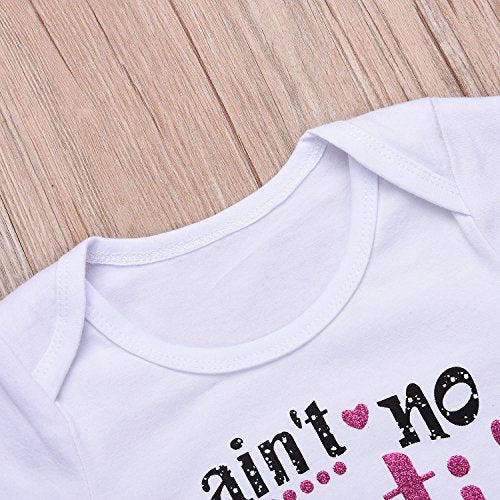 Besokuse 3Pcs/Set Newborn Baby Girls Outfit Auntie Bodysuit Romper with Headband+Donuts Long Pants Clothes Set (Pink, 0-6M) - Image 5