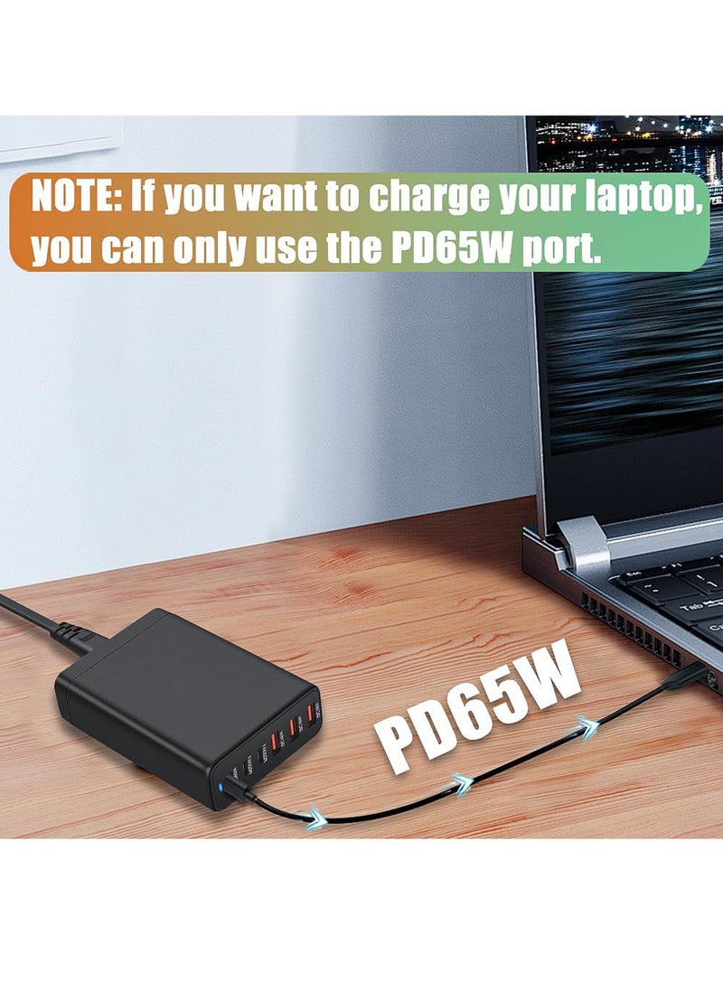 أوالس محطة شحن USB C بقوة 120 وات GaN مدمجة بـ 6 منافذ USB C للشحن ، شاحن حائط USB C محمول مع 3 منافذ USB-C + 3 منافذ USB-A ، بواجة 65 وات لـ MacBook Pro/Air ، iPhone 15 14 13 12 ، Galaxy S24 S23 S22  - Image 5