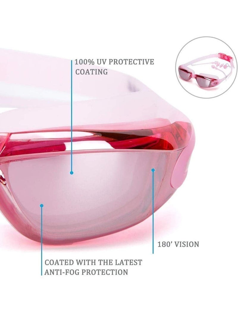 SYOSI Swim Goggles and Cap Set Swimming No Leaking Anti Fog Uv with Free Protection Case Nose Clip Ear Plugs for Adult Men Women Youth Kids Child Girls - Image 5