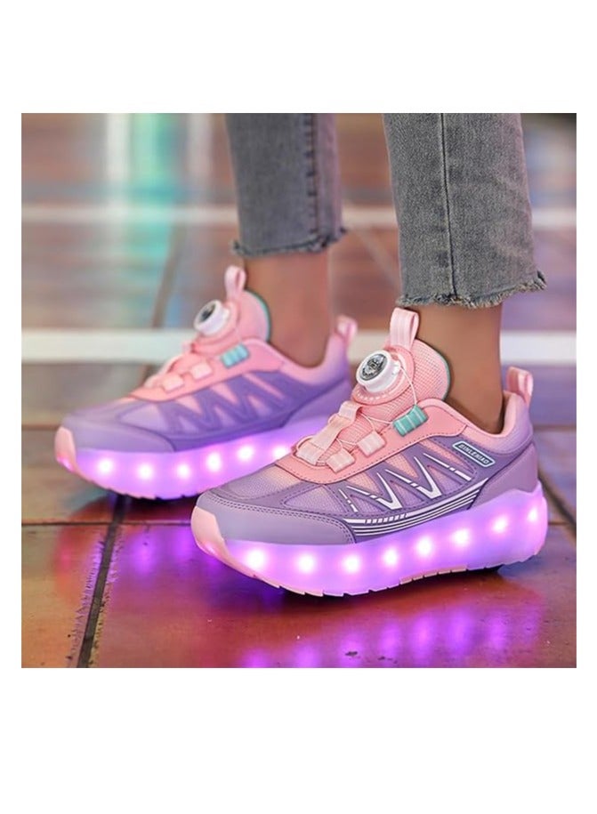 Axpeih Roller Skates Shoes 4 Wheels for Kids, New Upgraded Roller Shoes with 16 Flashing Modes, LED Light Up Flashing Sneakers for Boys and Girls, Beginner-Friendly, More Balanced - Image 4