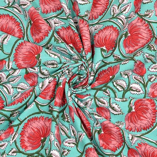 ElanorHomes 240 TC Cotton Double King Size Bedsheet | Ultra-Soft & Skin-Safe | Breathable Summer Comfort | 93x108 inches with 2 Pillow Covers (Turquoise Pink Lotus) - Image 2