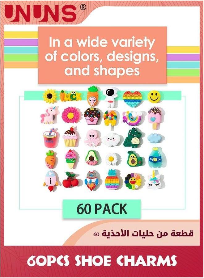 UNUNS Cartoon Shoe Charms,60 Pcs PVC Decoration,DIY Charms For Shoes,Different Decoration Charms,Pins Buckle Party Favors Gift Girls Boys Teenagers And Adults - Image 5