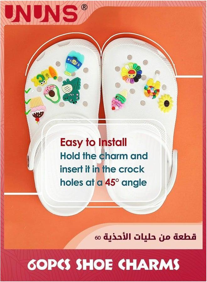 UNUNS Cartoon Shoe Charms,60 Pcs PVC Decoration,DIY Charms For Shoes,Different Decoration Charms,Pins Buckle Party Favors Gift Girls Boys Teenagers And Adults - Image 2