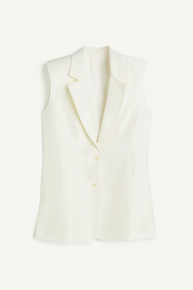 H&M Linen-blend sleeveless blazer