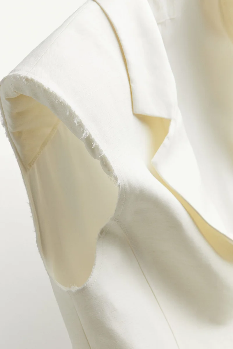 H&M Linen-blend sleeveless blazer