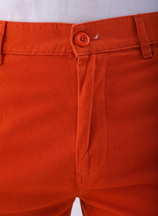 هاردسودا Men Slim Fit Solid Mid-Rise Chinos