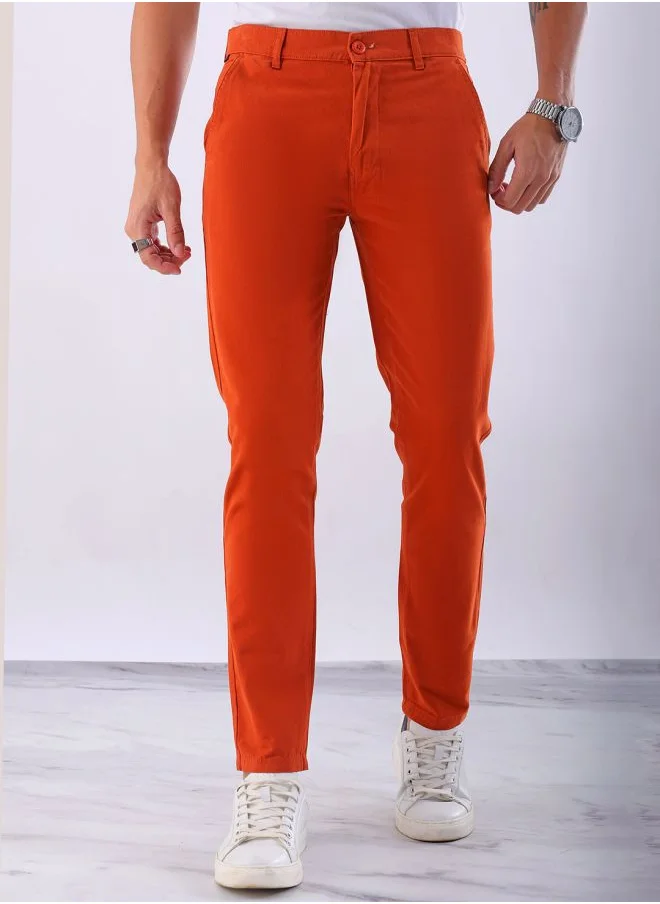 هاردسودا Men Slim Fit Solid Mid-Rise Chinos