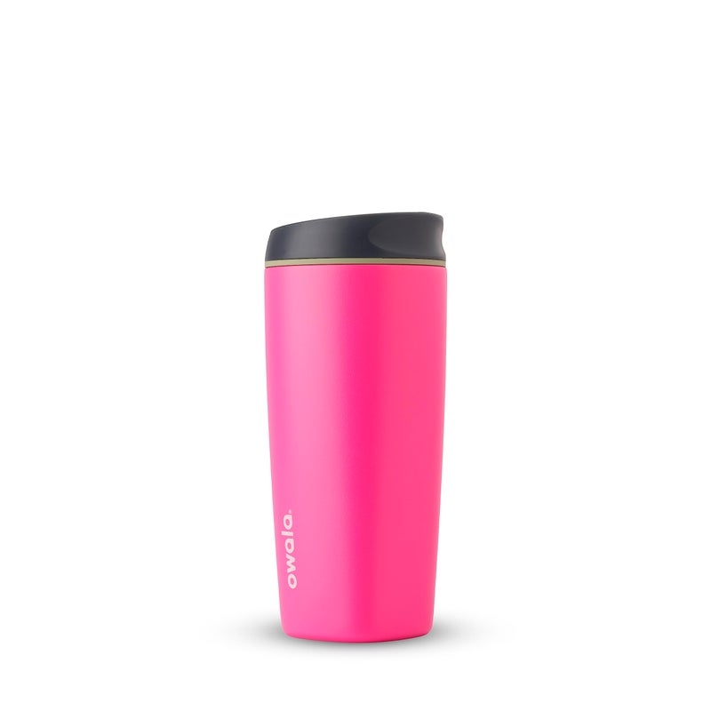 Owala SmoothSip Insulated Stainless Steel Coffee Tumbler, Reusable Iced Coffee Cup, Hot Coffee Travel Mug, BPA Free, 20 oz, Pink (Watermelon Breeze) - Image 1