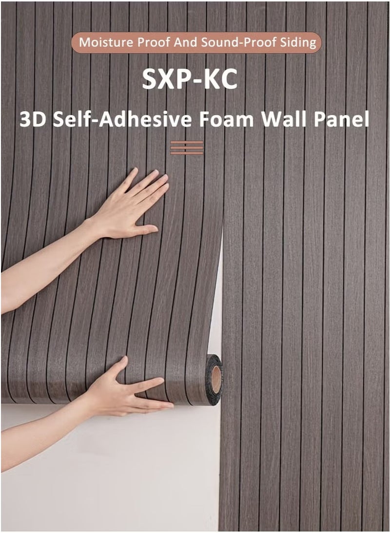 JOGAMS 3D Wall Paper Foam Wallpaper 1 Roll Self Adhesive Waterproof Thickened Wallpaper Sticker Wall Covering for Kitchen Room Ceiling Wall Indoor Use Moisture Proof Sound Insulation Wallboard 2.8mm x 40cm x 300cm - Image 2