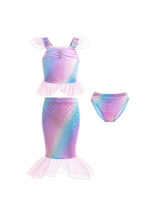 Mermaid Costume Dress - Girls Mermaid Fishtail Costume Dress - Nn98 (spot), 140cm - Princess Dress Up, Halloween Cosplay, Fancy Party Wear, Birthday Costume, Fantasy Outfit Swimsuit - Image 4